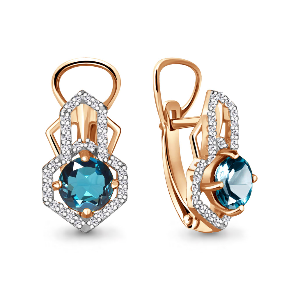 

Серьги из серебра с топазом Aquamarine 4456808А_925_з, 4456808А_925_з