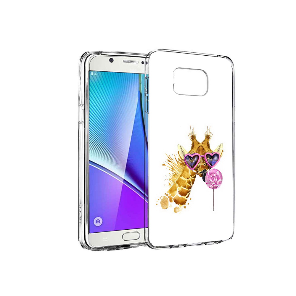

Чехол MyPads Tocco для Samsung Galaxy Note 5 акварельный жираф, Прозрачный, Tocco