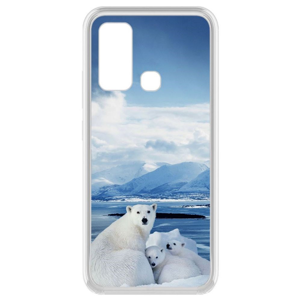 фото Чехол-накладка krutoff clear case полярные медведи для vivo y30