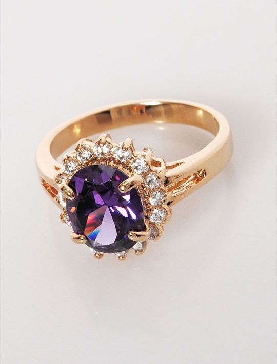 

Кольцо из бижутерного сплава р. Lotus Jewelry 28R-21am, аметист/циркон, 28R-21am