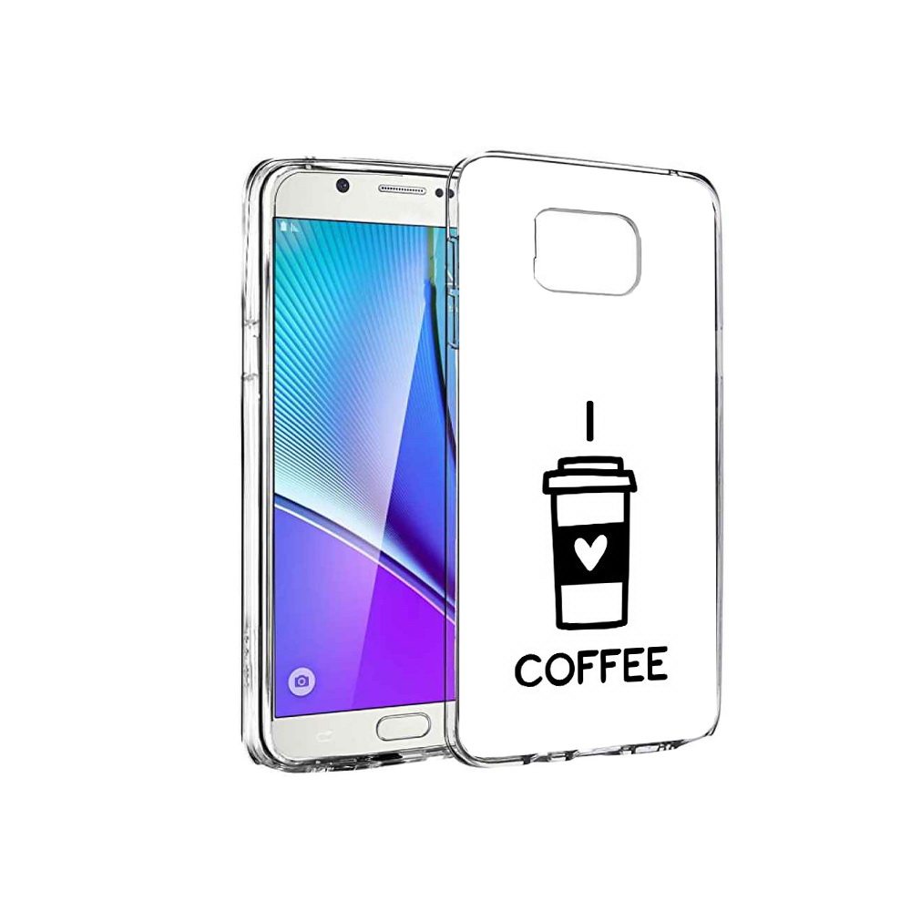 

Чехол MyPads Tocco для Samsung Galaxy Note 5 Я люблю кофе, Прозрачный, Tocco