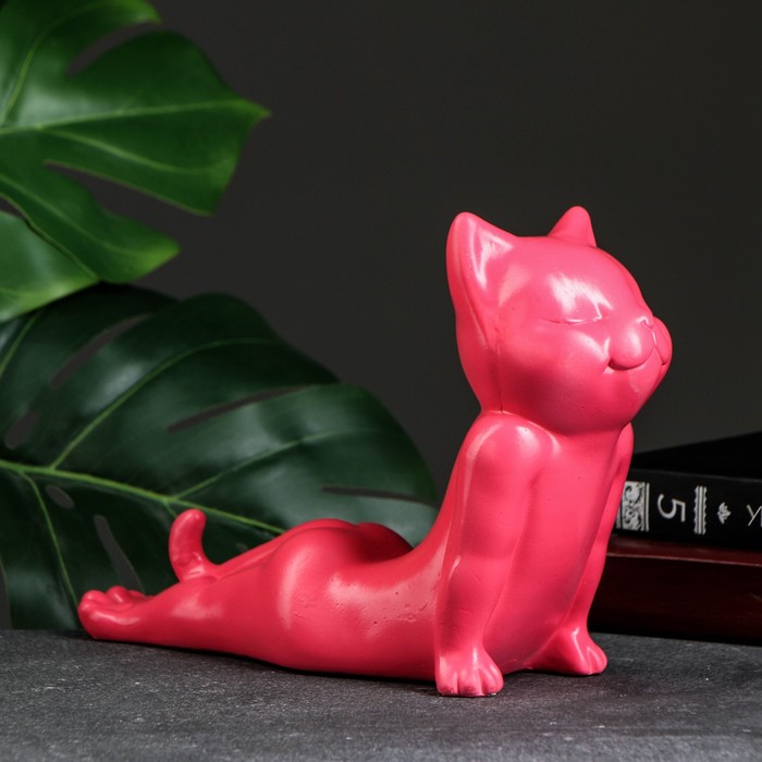 

Фигура "Кот мордой вверх" розовый, 17см