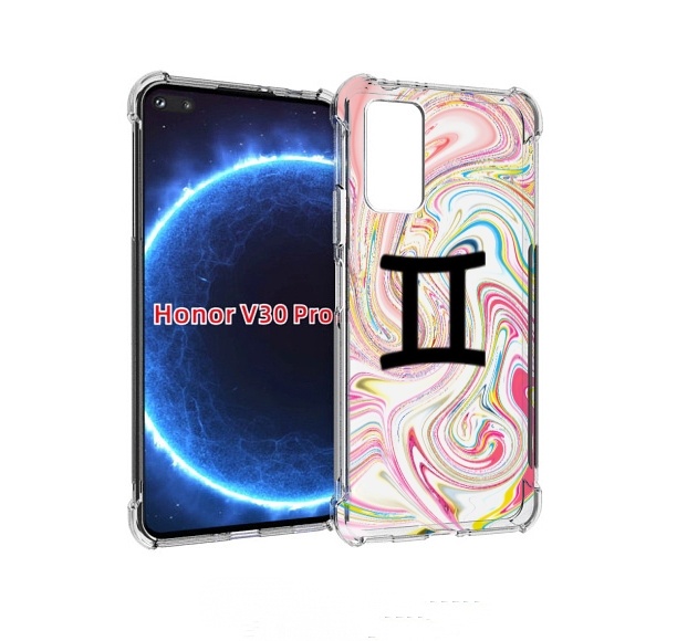 

Чехол бампер MyPads знак зодиака близнецы 2 для Honor V30, Прозрачный, Tocco
