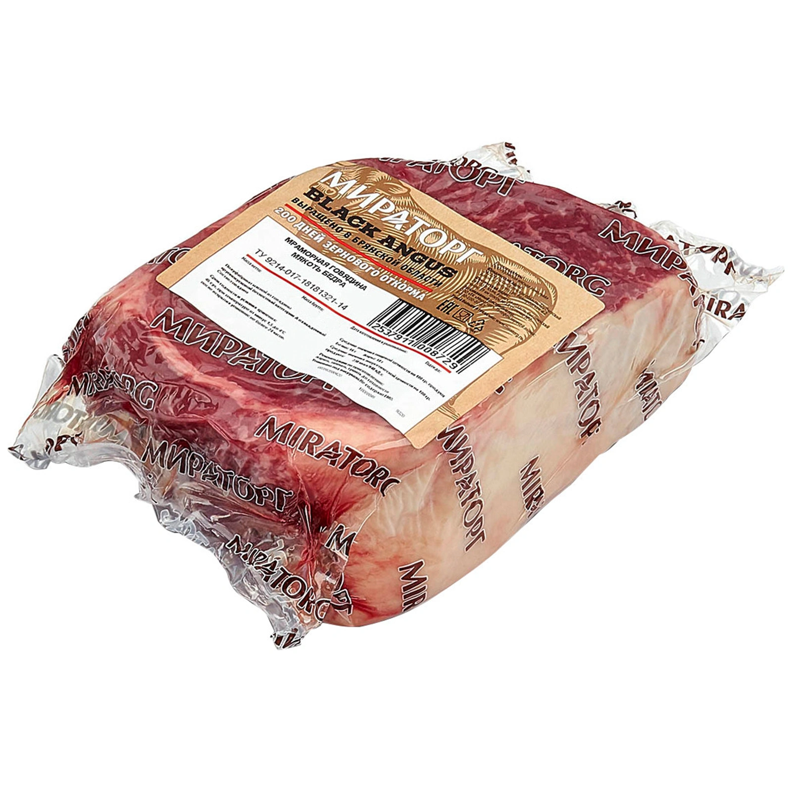 Мякоть бедра говядины Мираторг Black Angus охлажденная +-800 г
