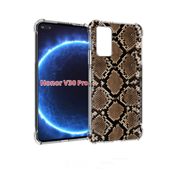 

Чехол бампер MyPads змеиная кожа для Honor V30 Pro, Прозрачный, Tocco
