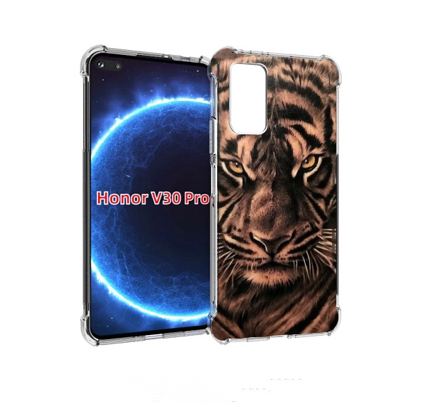 

Чехол бампер MyPads злой-большой-тигр для Honor V30 Pro, Прозрачный, Tocco