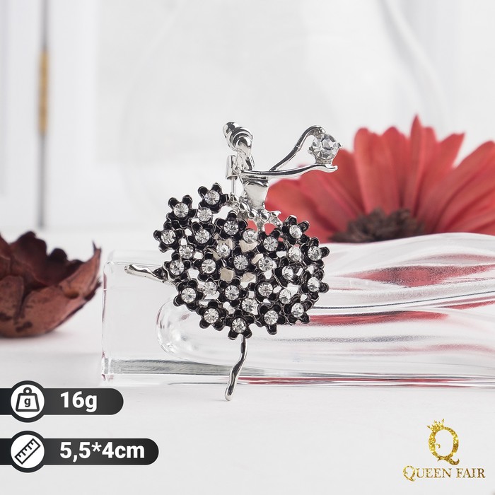 

Брошь из бижутерного сплава Queen Fair Балерина, стразы\эмаль, Балерина