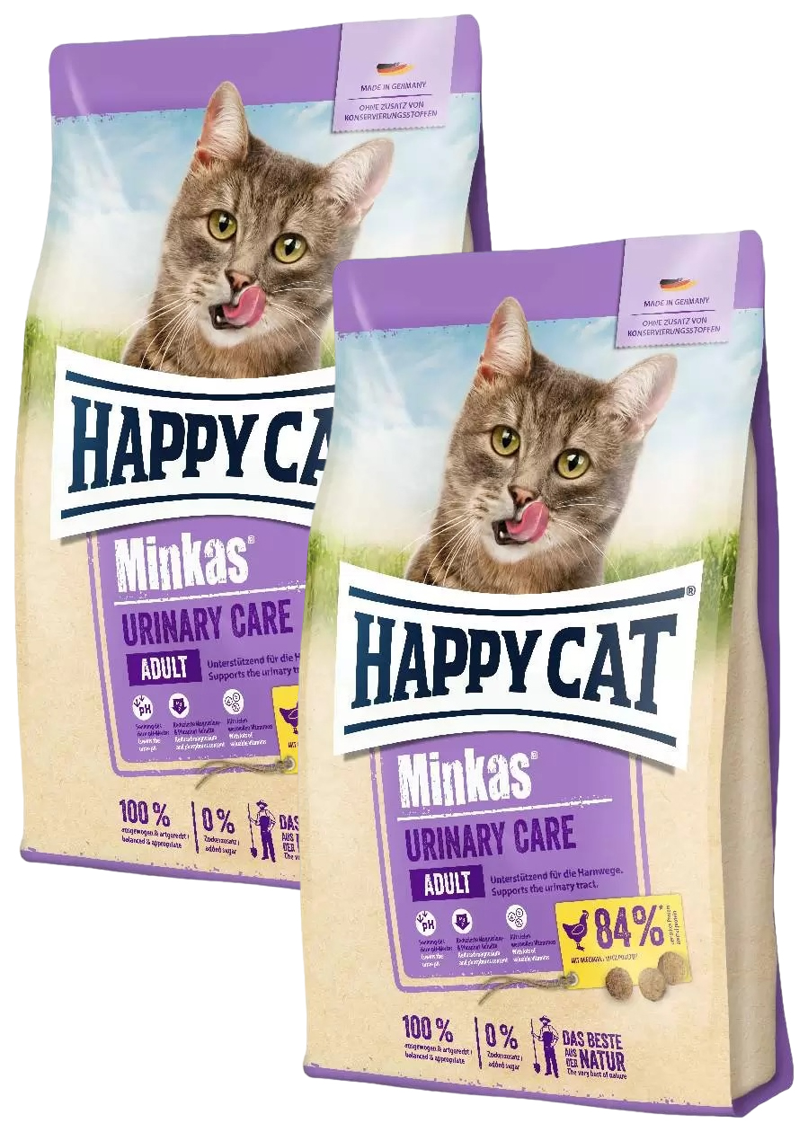 

HAPPY CAT HAPPY CAT MINKAS URINARY CARE для взрослых кошек при мочекаменной болезни с птиц