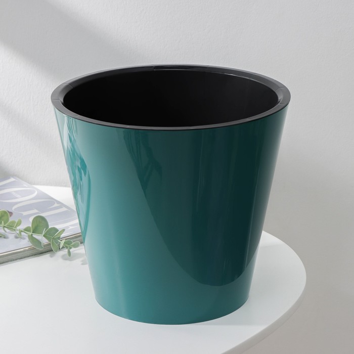 

Кашпо со вставкой London Deco, 5 л, d=23 см, h=20,8 см, цвет тропический лес