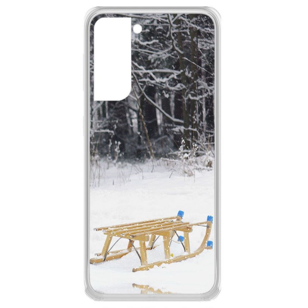 фото Чехол-накладка krutoff clear case санки для samsung galaxy s21 (g991)