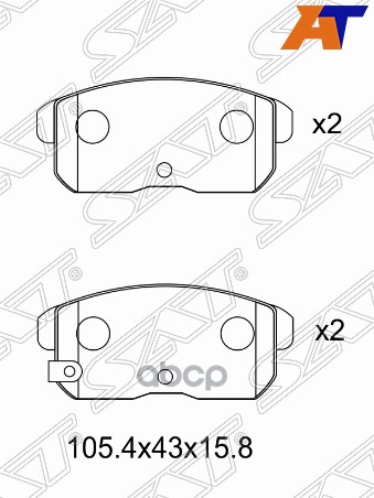 

Колодки тормозные зад NISSAN BLUEBIRD U14 96-01/CEFIRO 98-02/SUNNY B15 SAT ST-AY060-NS028