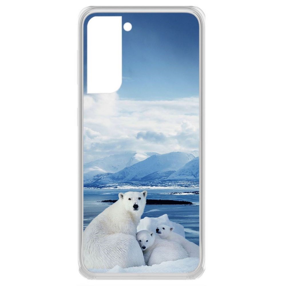 

Чехол-накладка Krutoff Clear Case Полярные медведи для Samsung Galaxy S21 (G991), Прозрачный