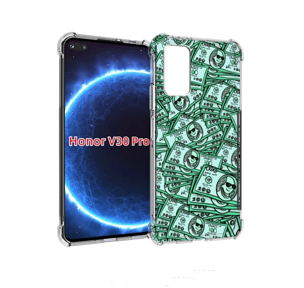 

Чехол бампер MyPads доллары картинка для Honor V30 Pro, Прозрачный, Tocco