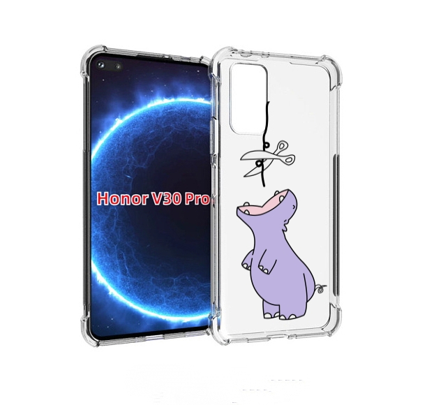 

Чехол бампер MyPads динозаврик-фиолетовый для Honor V30 P, Прозрачный, Tocco