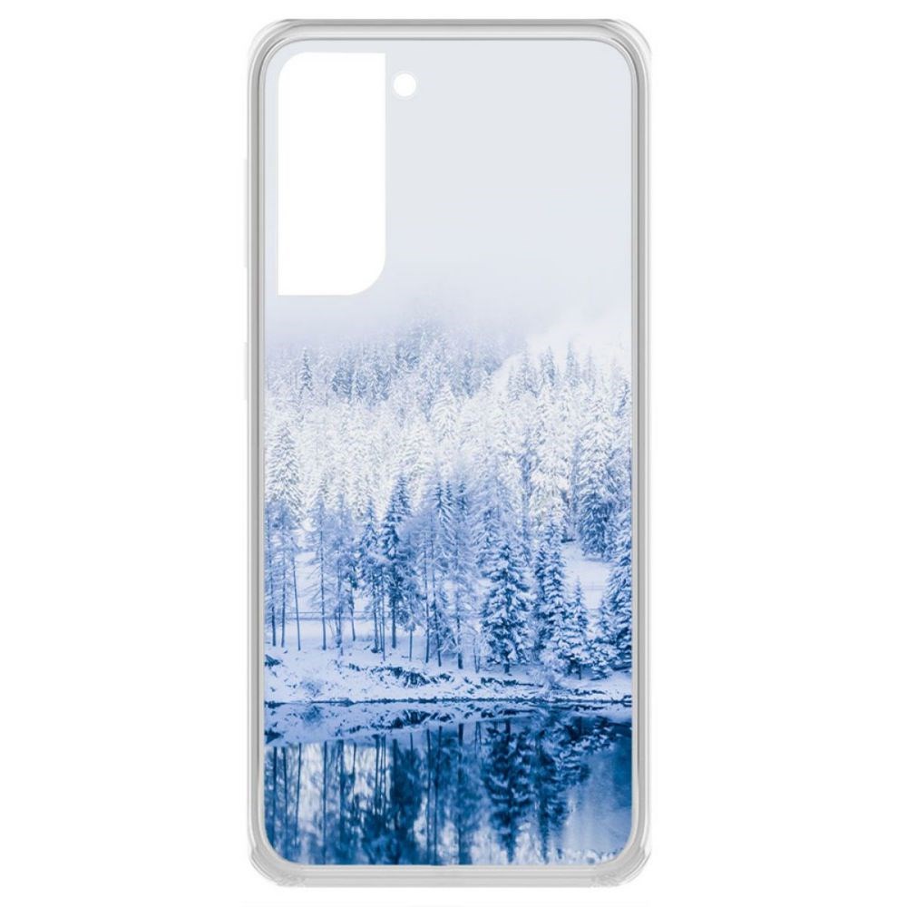 фото Чехол-накладка krutoff clear case зимняя река для samsung galaxy s21 (g991)