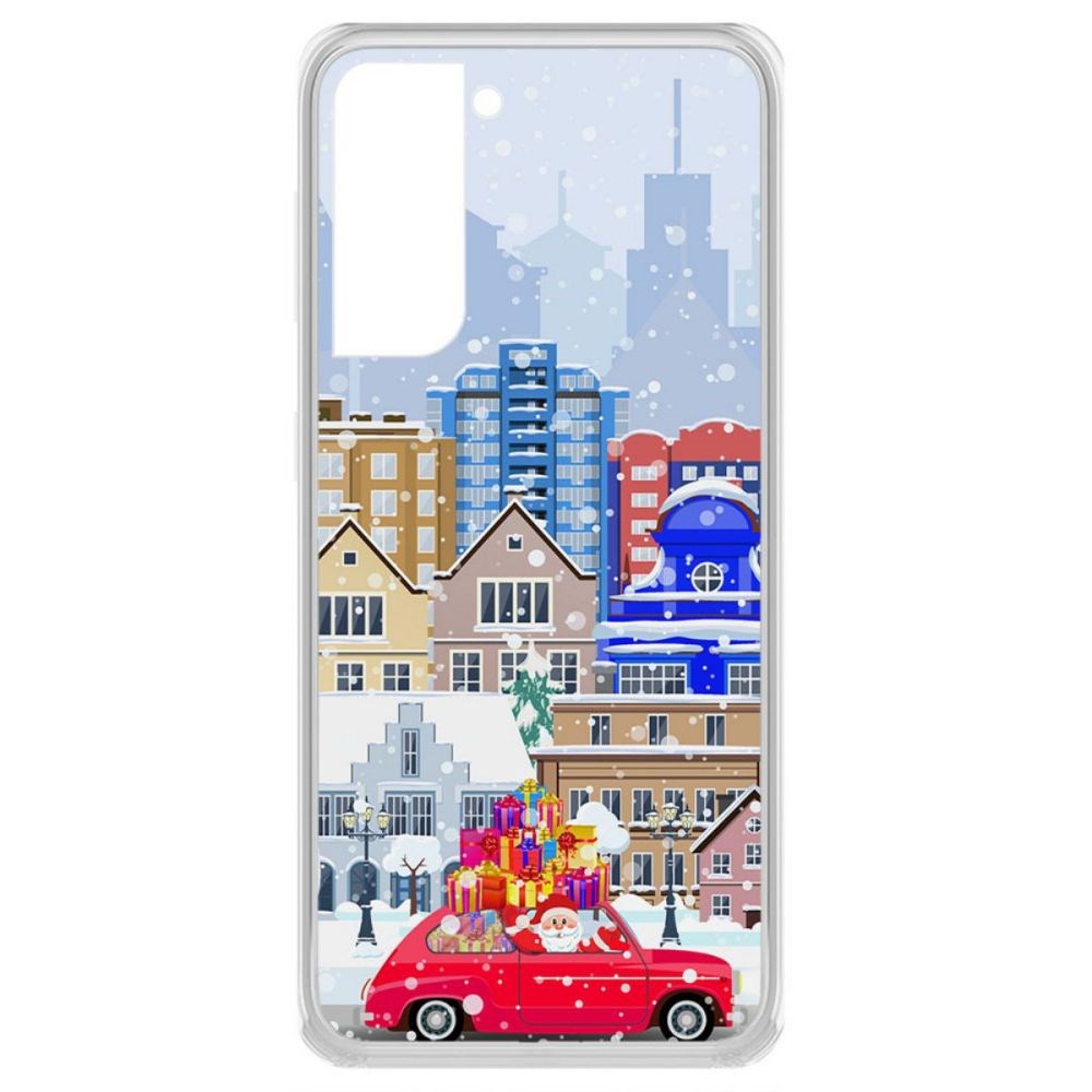 фото Чехол-накладка krutoff clear case везем подарки для samsung galaxy s21 (g991)