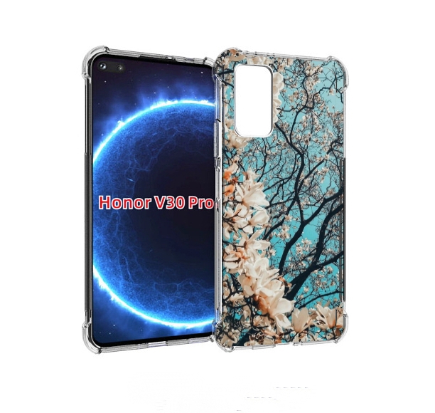 

Чехол бампер MyPads дерево-с-цветочками для Honor V30 Pro, Прозрачный, Tocco