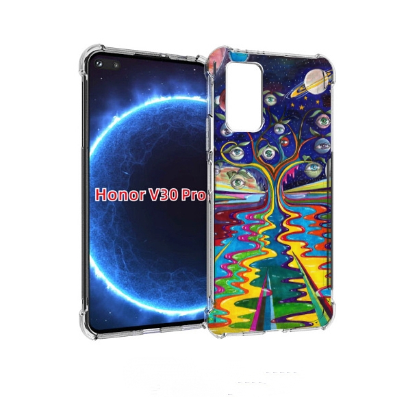 

Чехол бампер MyPads дерево с глазами акварель для Honor V, Прозрачный, Tocco