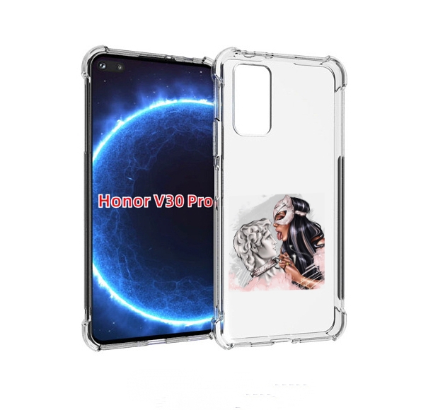 

Чехол бампер MyPads девушка-флирт женский для Honor V30 P, Прозрачный, Tocco
