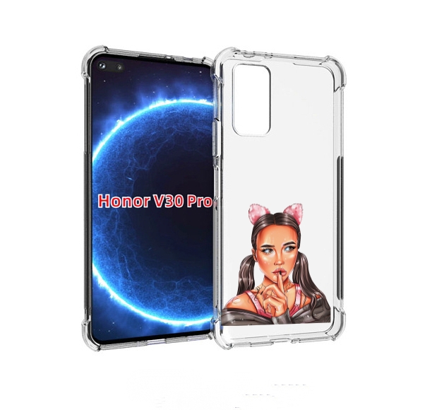 

Чехол бампер MyPads девушка-тихо женский для Honor V30 Pr, Прозрачный, Tocco