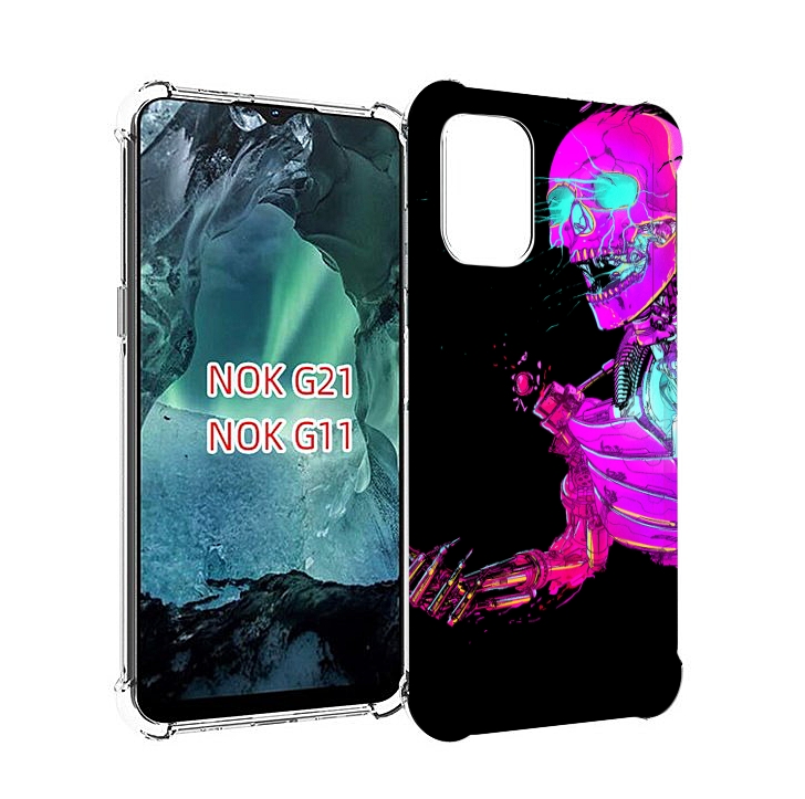 

Чехол Mypads Скелет-Робот-Фиолетовый Для Nokia G11/G21, Прозрачный, Tocco