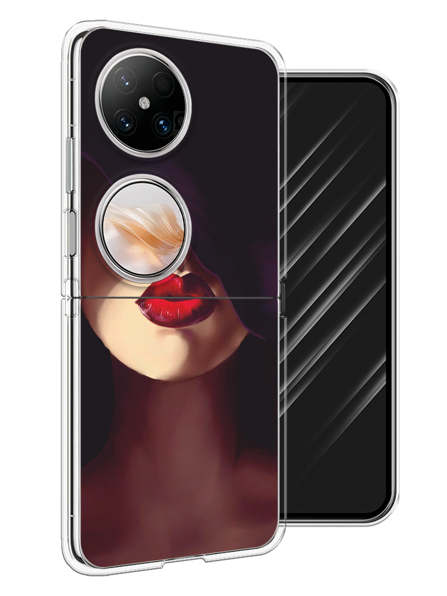 

Чехол Awog на Huawei Pocket 2 "Красные губы", Черный;бежевый;красный, 6123850-1