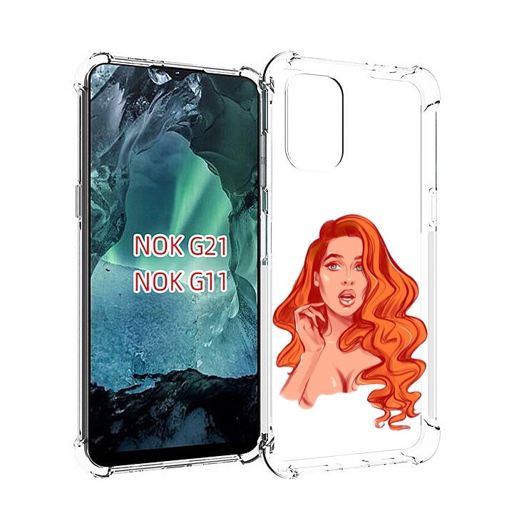 

Чехол Mypads Рыжая-Девушка-Модельной-Внешности Женский Для Nokia G11/G21, Прозрачный, Tocco