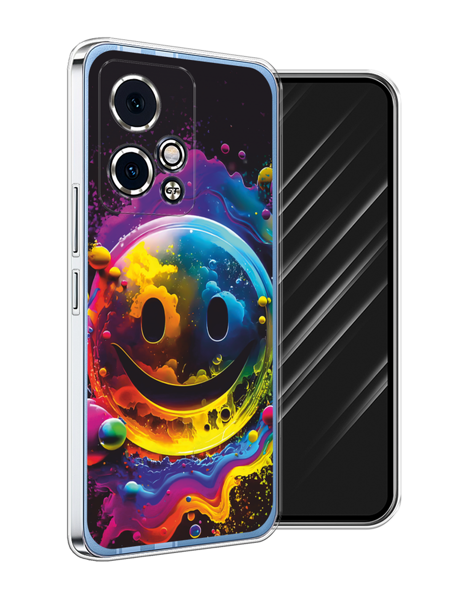 

Чехол Awog на Honor 90 GT "Кислотный смайл", Фиолетовый;желтый;синий, 6123450-1