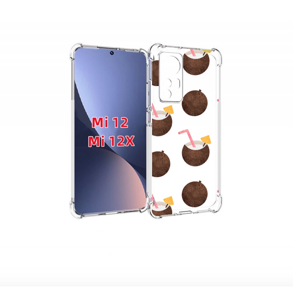 

Чехол бампер MyPads кокосики для Xiaomi 12., Прозрачный, Tocco