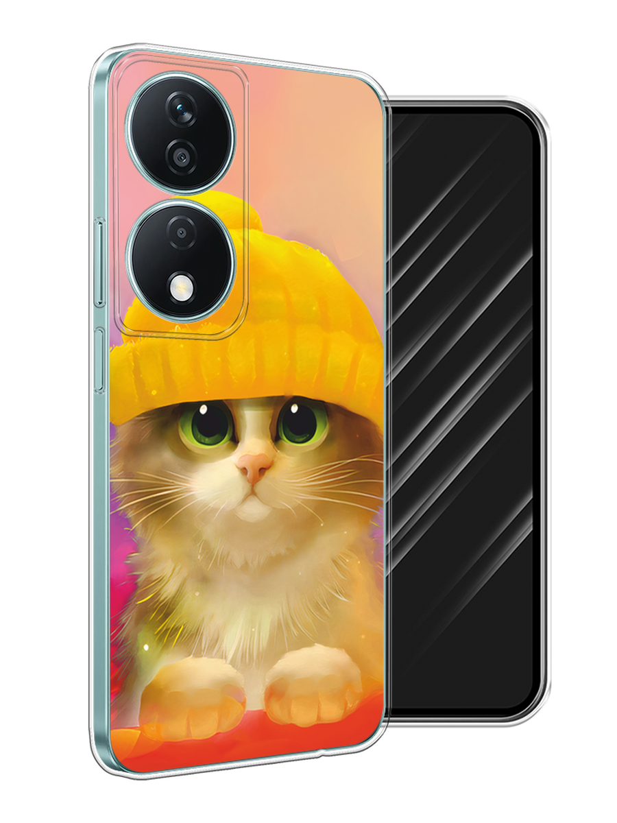 

Чехол Awog на Honor X7B "Котенок в желтой шапке", Желтый, 6123350-1