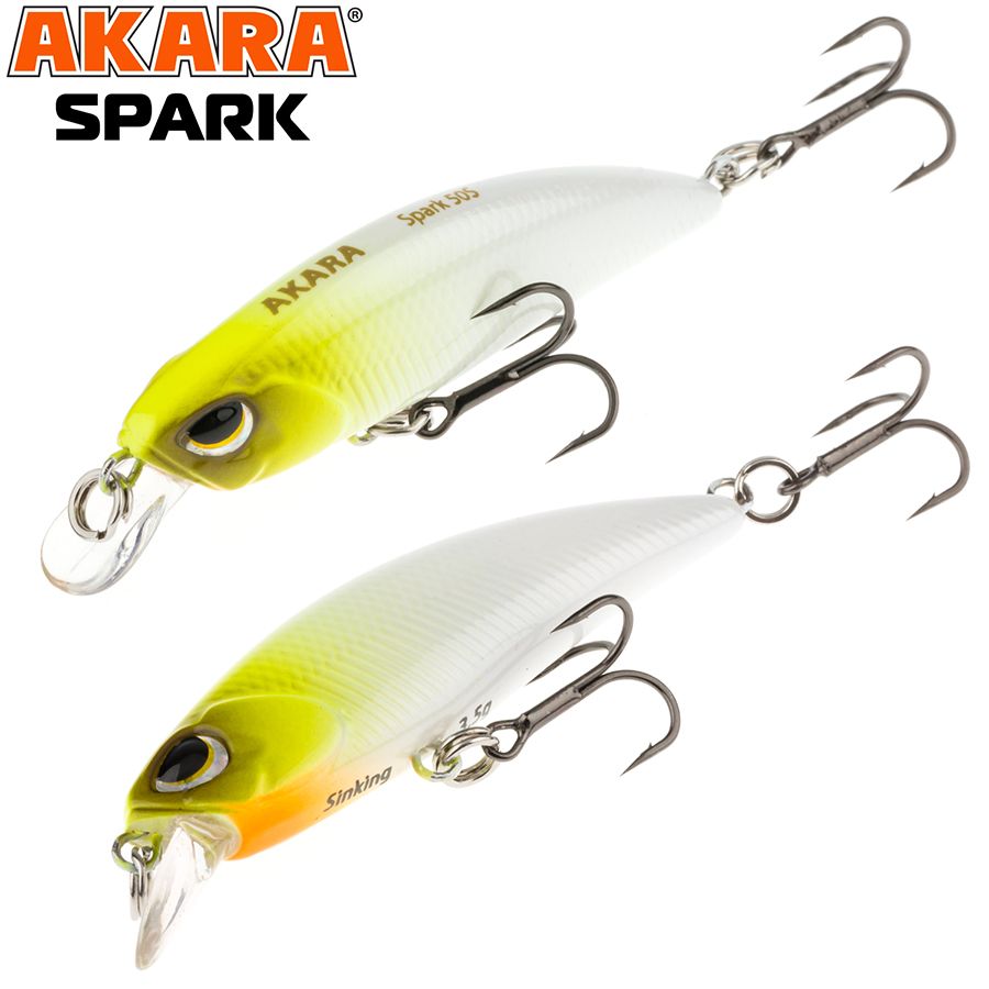 

Воблер Akara Spark 50S 3,5 гр 1/8 oz 2,0 in A184, Разноцветный, Spark