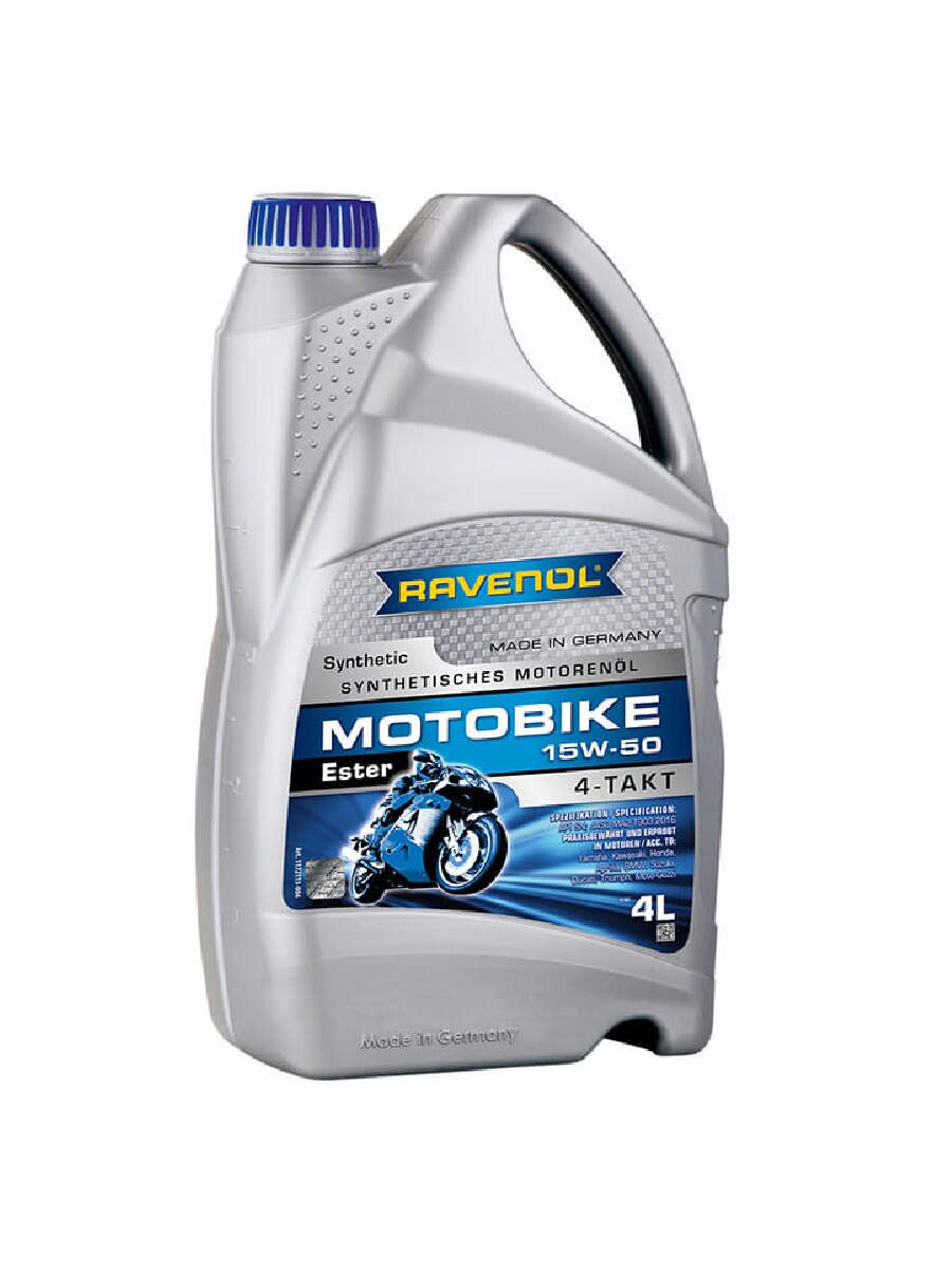 фото Моторное масло ravenol motobike 4-t ester 15w-50 4л