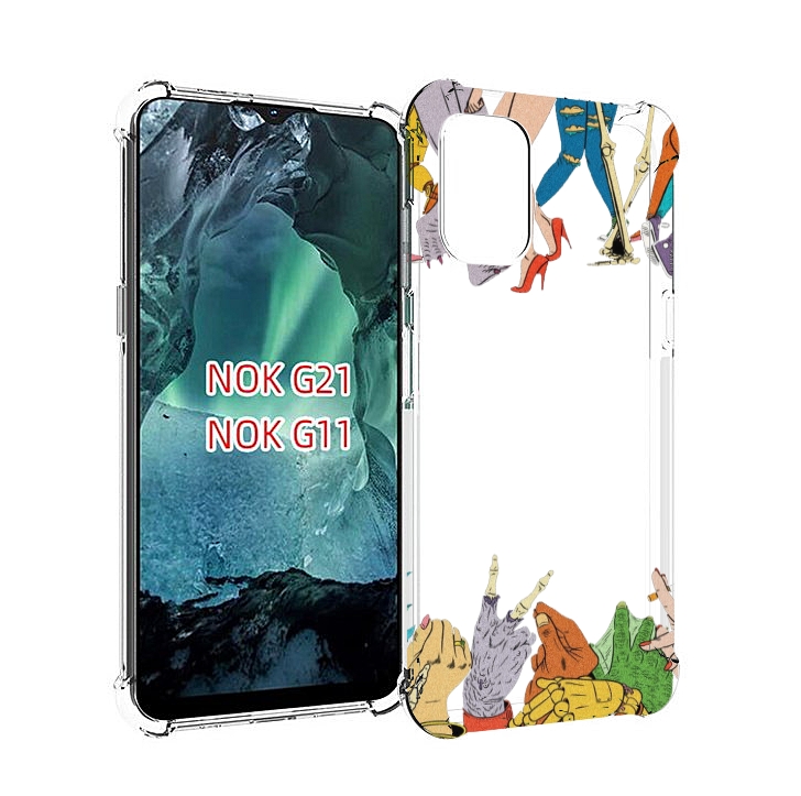 

Чехол Mypads Разные Персонажи Пальчики Для Nokia G11/G21, Прозрачный, Tocco