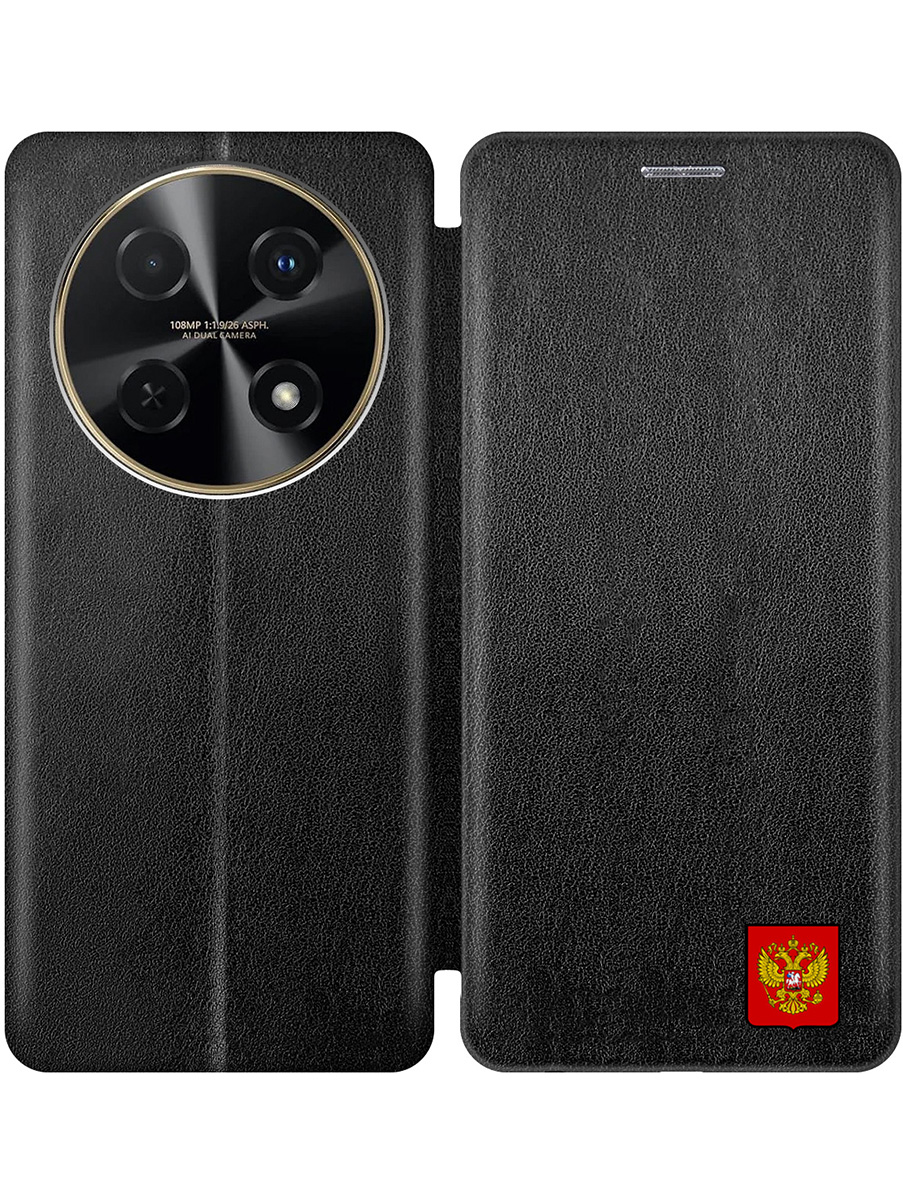 

Чехол-книжка на Huawei nova 12i с принтом "Герб России" черный, 782624081