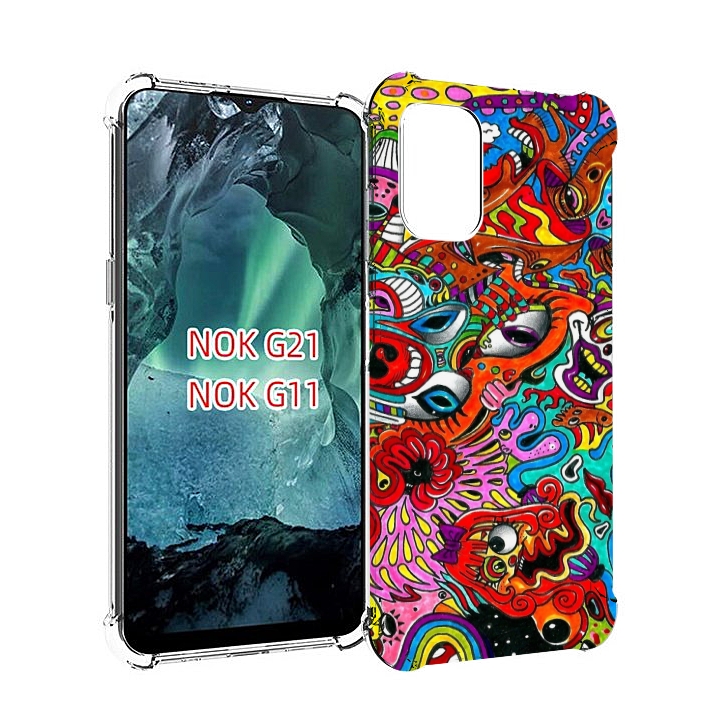 

Чехол MyPads разные абстракции яркие для Nokia G11 / G21, Прозрачный, Tocco