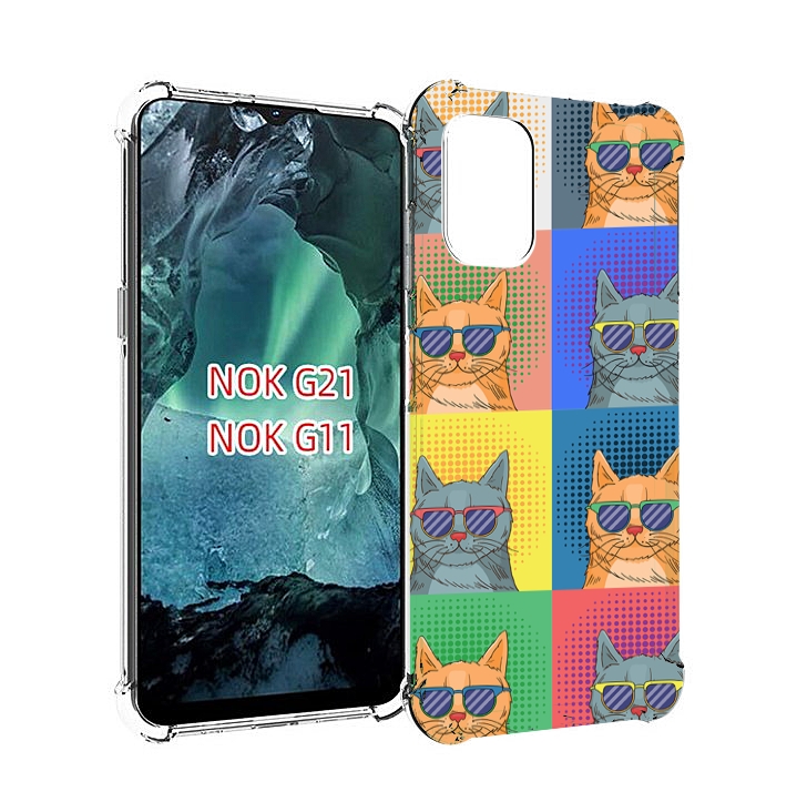 

Чехол MyPads разноцветные-коты для Nokia G11 / G21, Прозрачный, Tocco