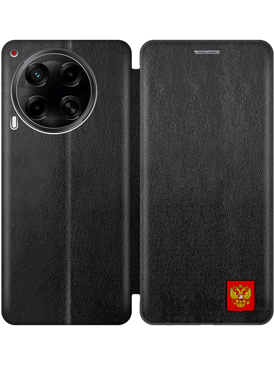 

Чехол-книжка на Tecno Camon 30 4g / 30 5g с принтом "Герб России" черный, 782632481