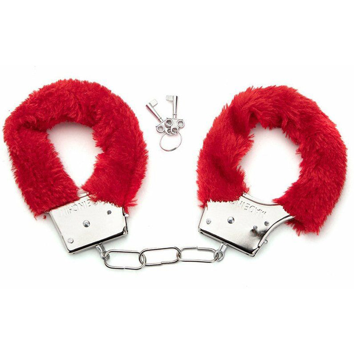 Меховые наручники MMG Sex Toys MehNar2Red, красный