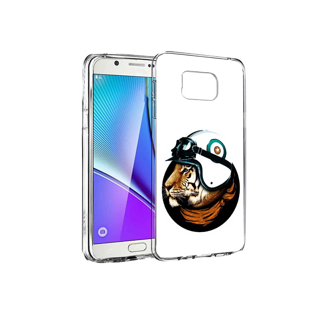 

Чехол MyPads Tocco для Samsung Galaxy Note 5 Тигр в шлеме, Прозрачный, Tocco