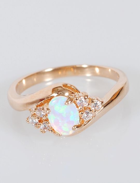 

Кольцо из бижутерного сплава р. 16 Lotus Jewelry 28R-040oj, опал/циркон, 28R-040oj