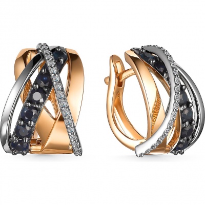 

Серьги с сапфирами и бриллиантами из красного золота Алкор 24775-102, 24775-102