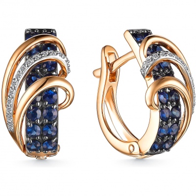 

Серьги с сапфирами и бриллиантами из красного золота Алкор 24776-102, 24776-102