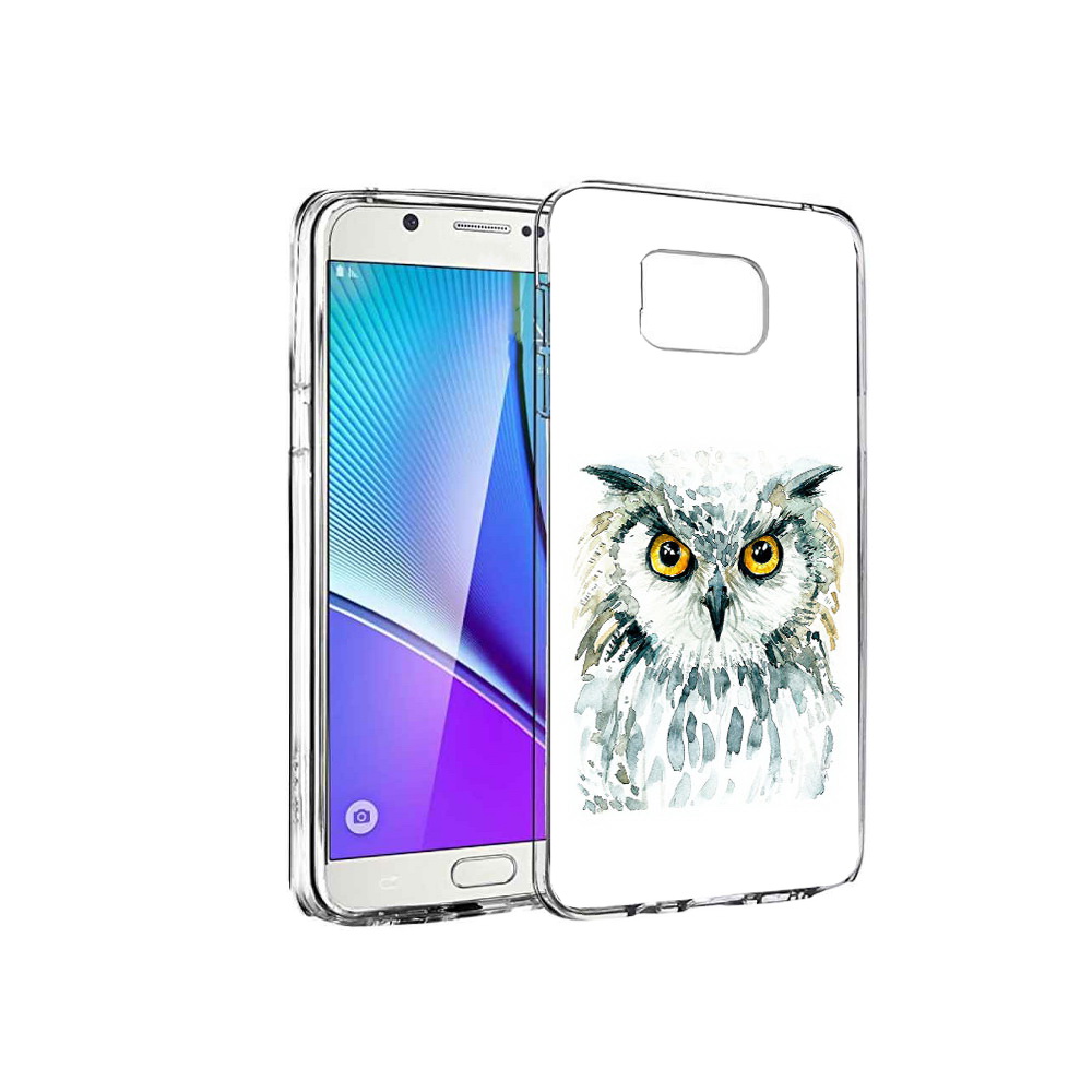 

Чехол MyPads Tocco для Samsung Galaxy Note 5 Серьезная сова, Прозрачный, Tocco