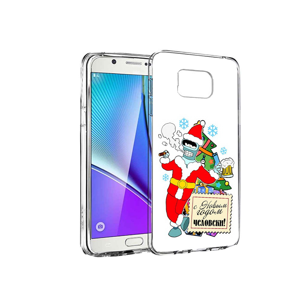 

Чехол MyPads Tocco для Samsung Galaxy Note 5 С новым годом человеки, Прозрачный, Tocco