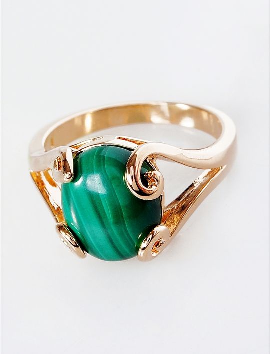 

Кольцо из бижутерного сплава р. 16 Lotus Jewelry Кольцо с малахитом "Лагуна", малахит, Кольцо с малахитом "Лагуна"