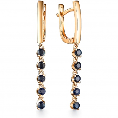 

Серьги с 10 сапфирами из красного золота Алкор 24843-102, 24843-102