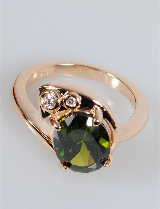 

Кольцо из бижутерного сплава р. 16 Lotus Jewelry 3031R-12pd, хризолит/циркон, 3031R-12pd