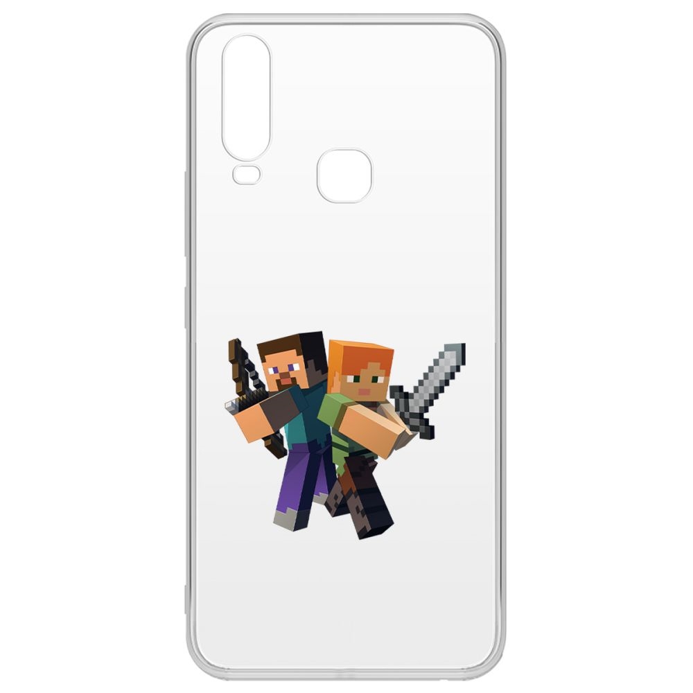 

Чехол-накладка Krutoff Clear Case Стив и Алекс для Vivo Y11/Y12/Y17, Прозрачный