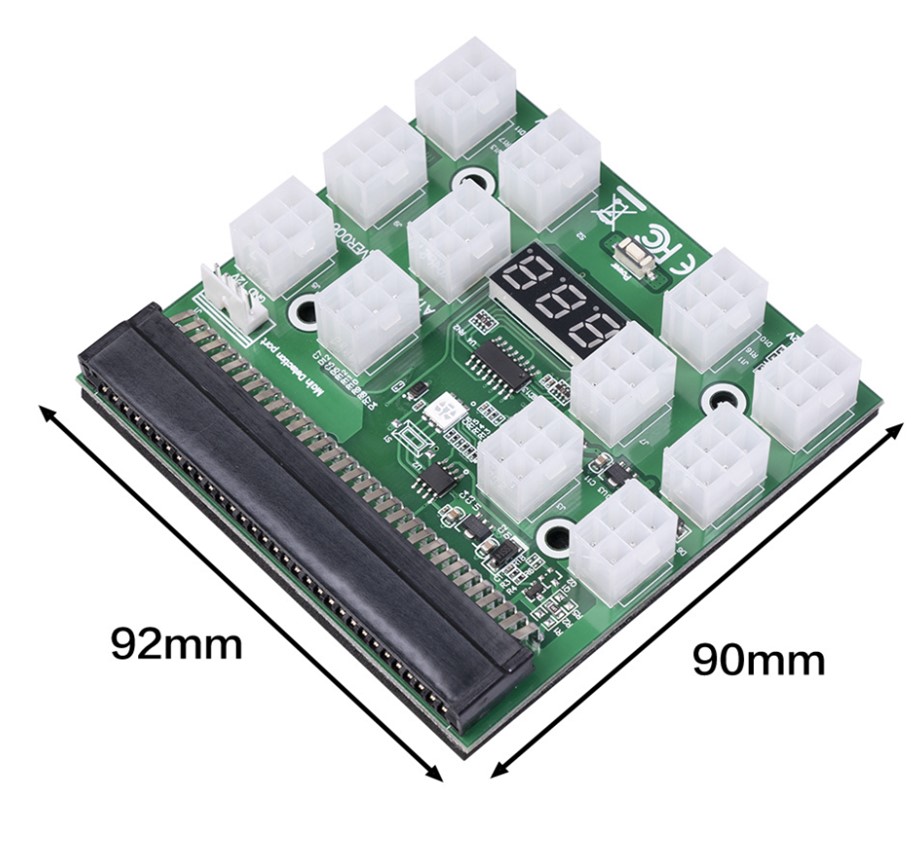 фото Переходник (адаптер) gsmin bt12v 6-pin для серверного блока питания (зеленый)