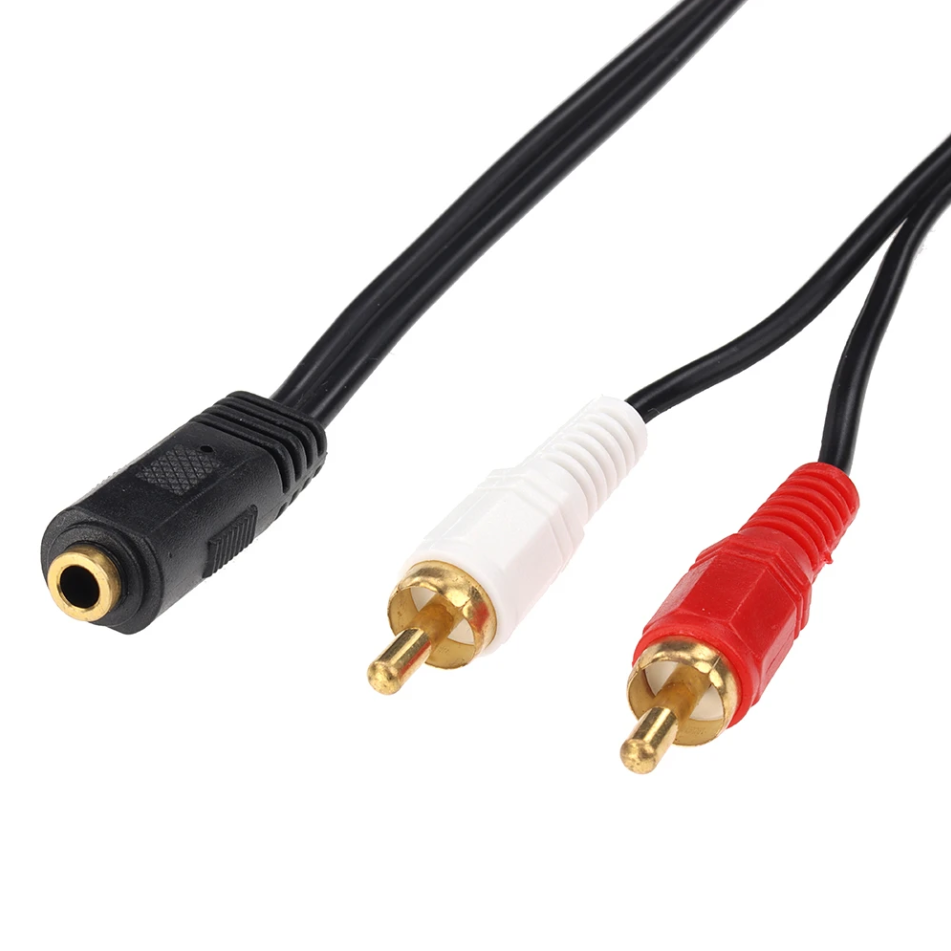 

Кабель NoBrand 2RCA - Jack 3.5, черный, 0.15 м, 2RCA-Jack 3.5